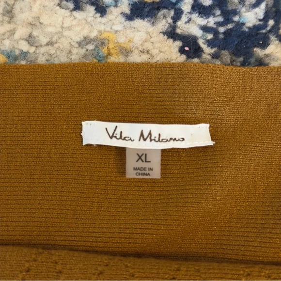 Vila Milano Women’s Yellow/Gold Wool Blend Ribbed Sweater Size XL - Picture 7 of 11